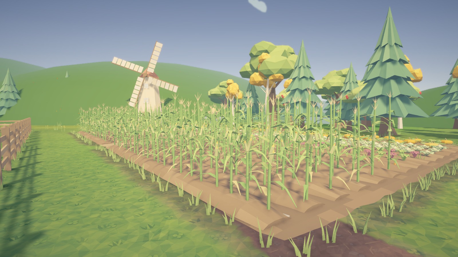 The crop field and the windmill