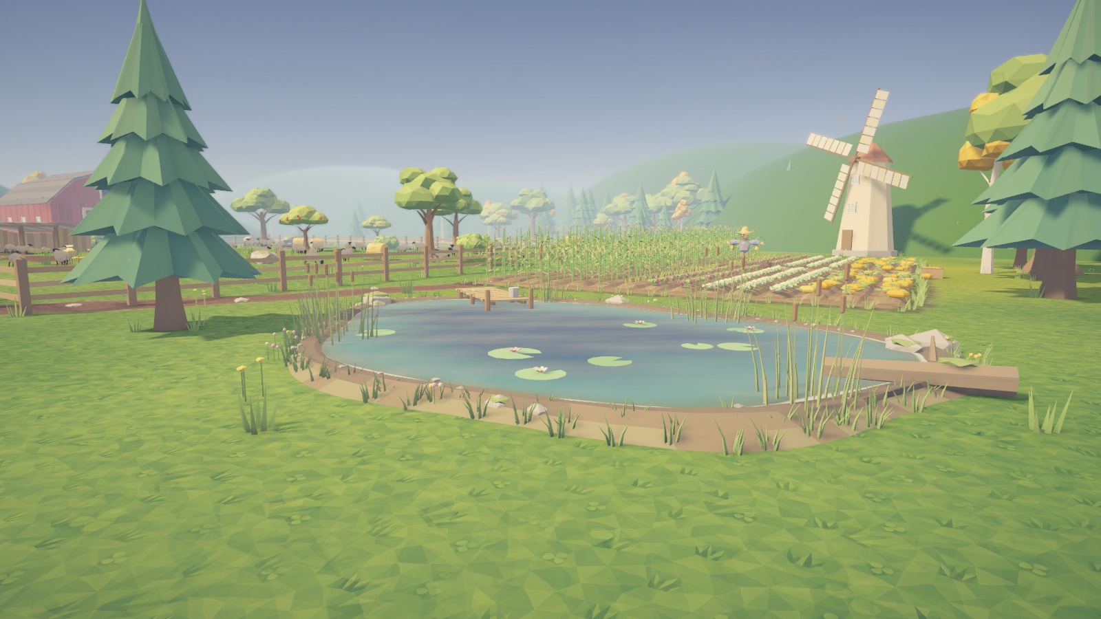 The pond, with a jetty to fish from