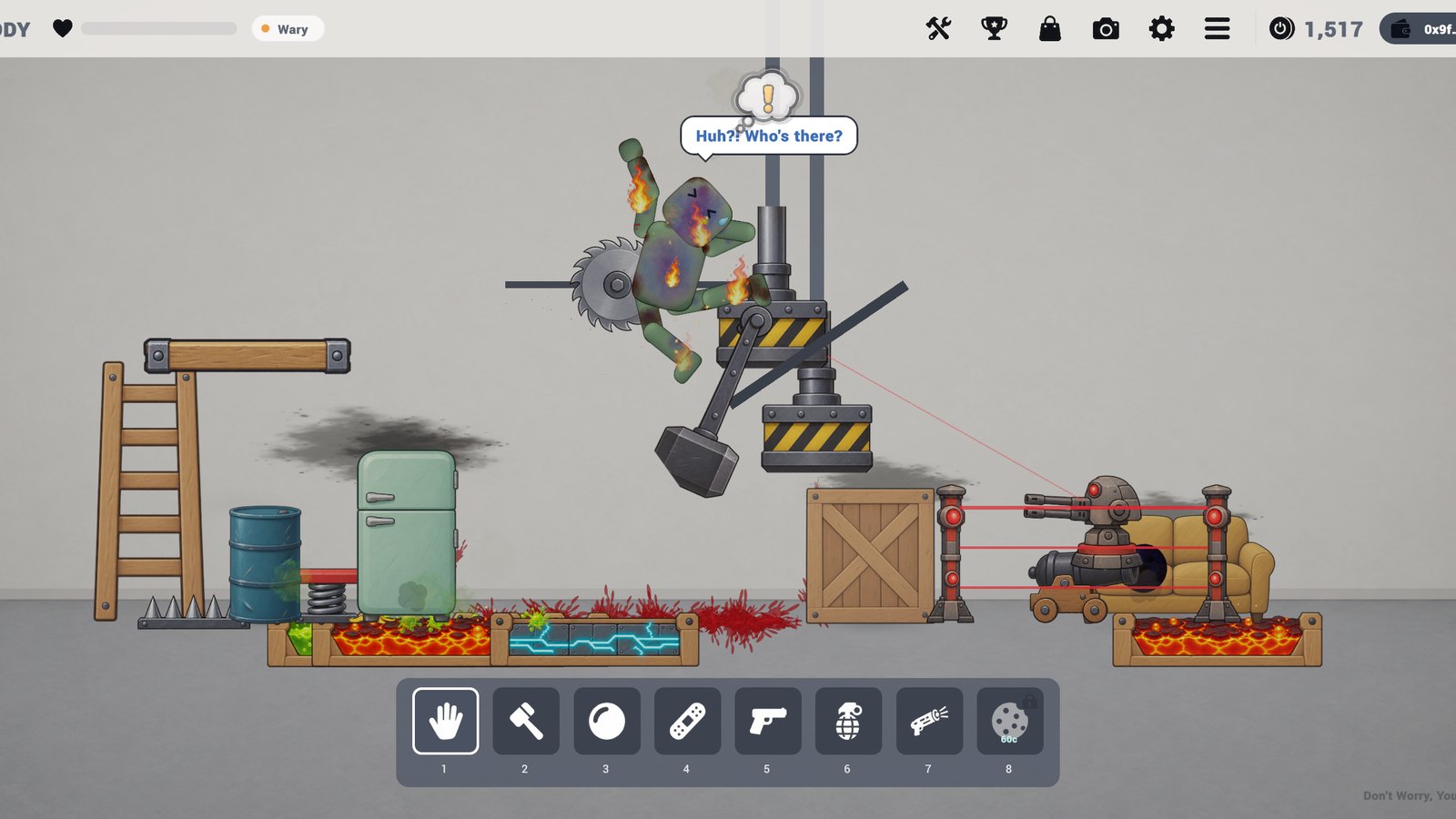 Buzz saws, a crusher, lava and a turret, all at once